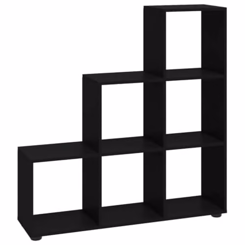 vidaXL Staircase Bookcase in Black Engineered Wood – 1