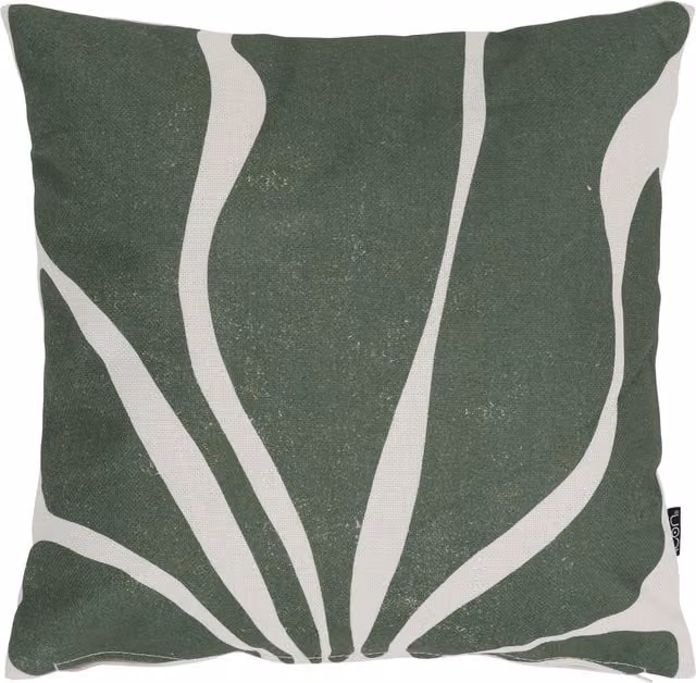 ICON Green Graphic Printed Square Indoor and Outdoor Stain Repellent Polyester Cushion