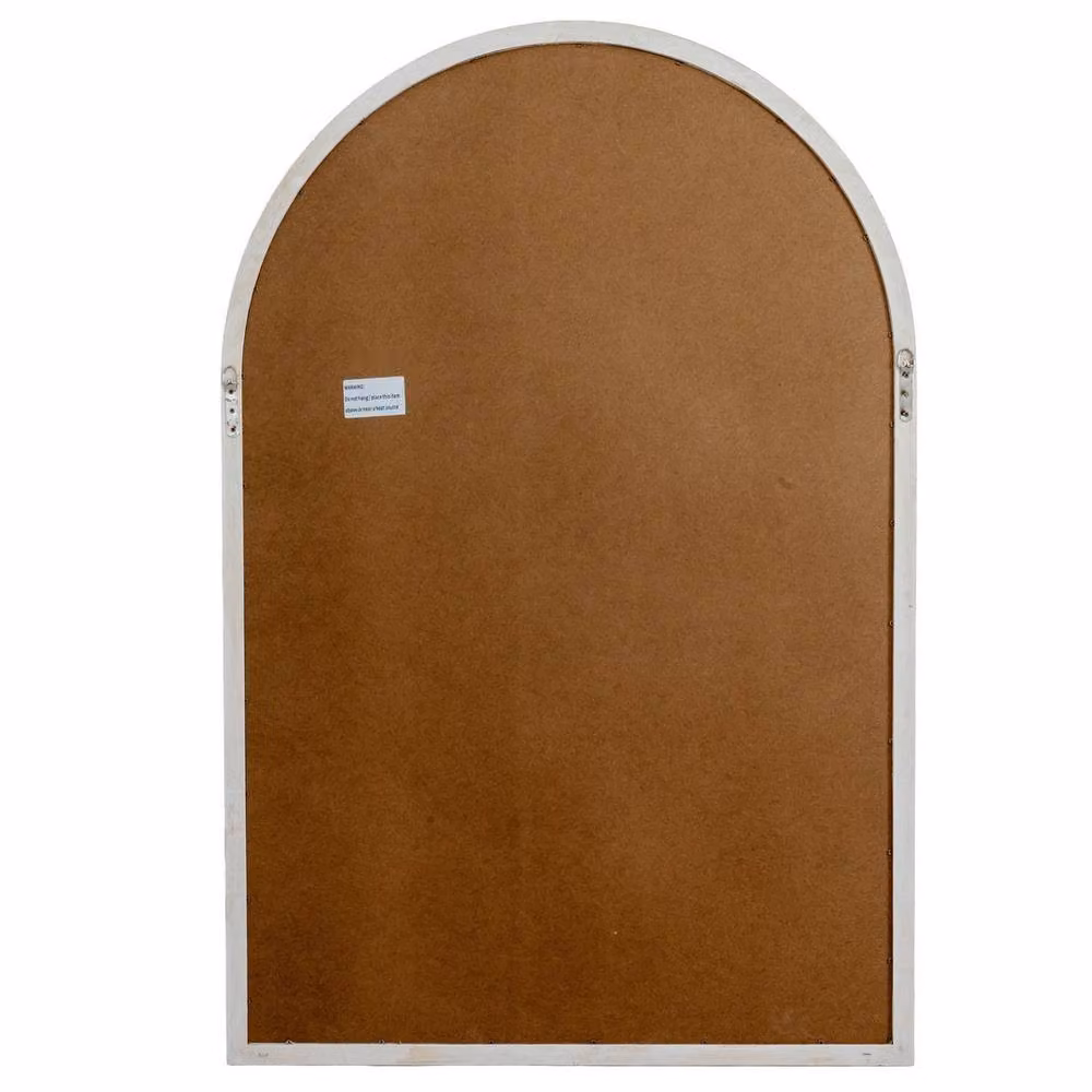 Lemon Pavilion Washed Wood Arched Window Mirror in Brown, W135 x H90 cm – 3