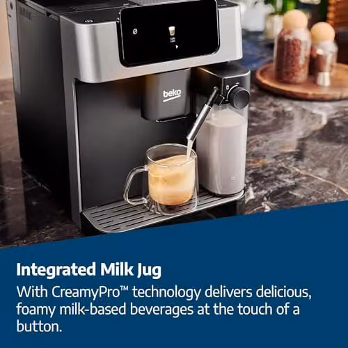 Beko CaffeExperto Bean to Cup Coffee Machine with Integrated Milk Container and Touch Display, Black, W/D/H: 40.5 x 27.5 x 34 cm – 5