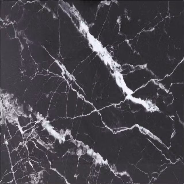 Berkfield Home Black Marble Design Tempered Glass Table Top, W: 80 cm, D: 80 cm, H: 0.6 cm