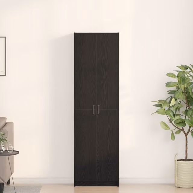 Berkfield Home Modern Black Oak Wardrobe, W/D/H: 55 x 25 x 189 cm