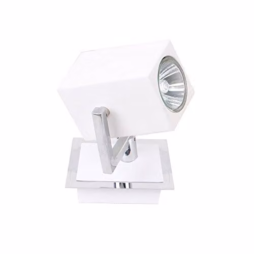 Netlighting Modern Chrome 1 Light Spotlight with White Shade and GU10 Base