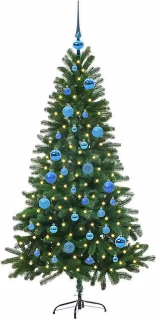 Berkfield Home Realistic Green PE Christmas Tree with 150 LEDs and Stand, Height: 150 cm – 1