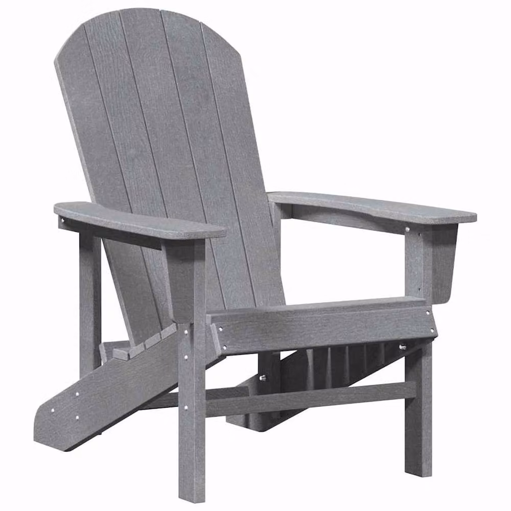 Berkfield Home Modern Adirondack Chairs, 2 Piece Set, Light Grey, W: 74 cm, D: 82 cm, H: 90 cm – 4