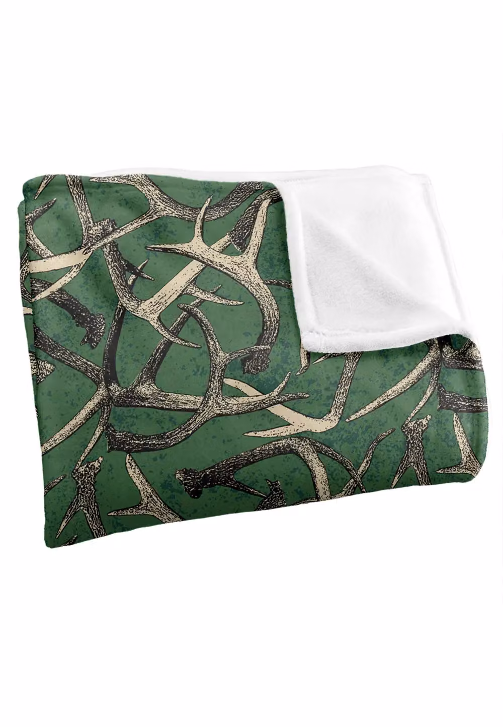 JQ Licensing Deer Antlers Hunting Pattern Super Soft Fleece Throw Blanket, White, W/D/H: 152 x 127 cm – 2