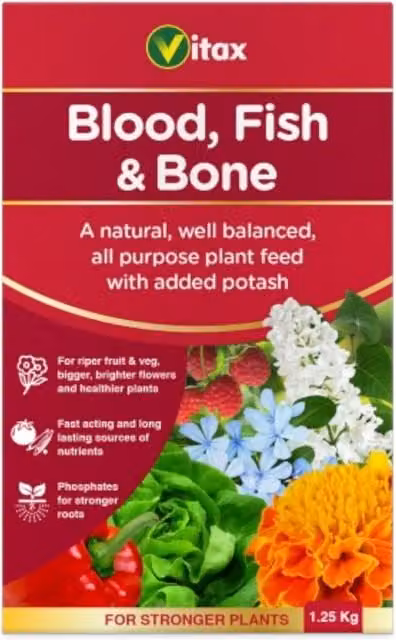 Vitax Blood Fish and Bone Organic Slow Release Garden Fertiliser, 1.25 kg