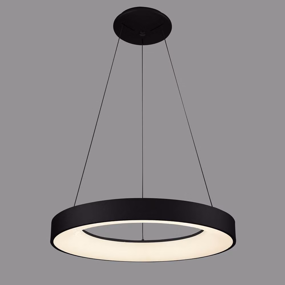 Netlighting Giulia Modern Integrated LED Ring Pendant Ceiling Light, 4000K, Black – 2