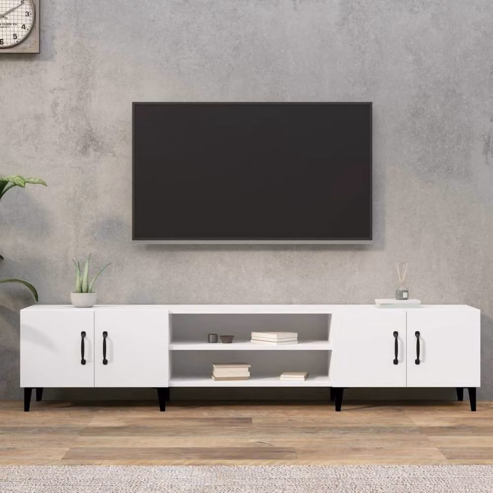 Berkfield Home Modern White TV Cabinet W/D/H: 180 x 31.5 x 40 cm – 2