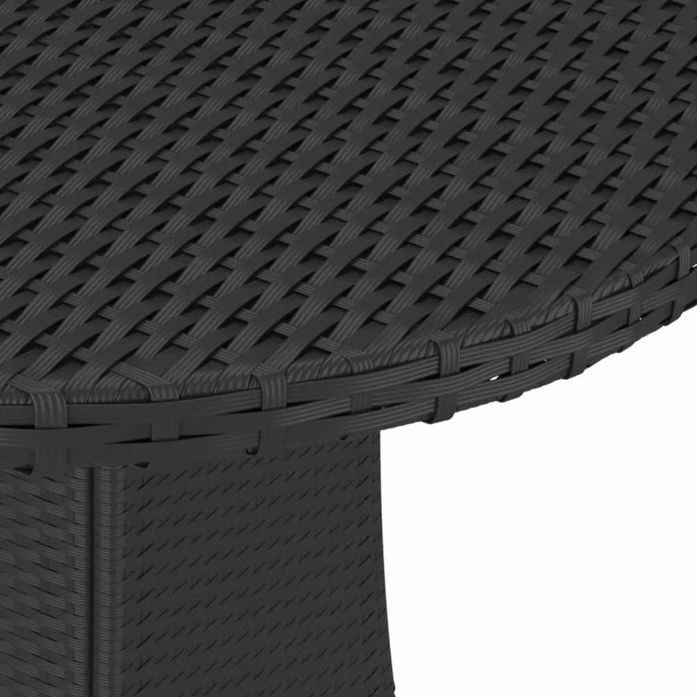 Berkfield Home Modern Black Poly Rattan Garden Table W/D/H: 70 x 70 x 73 cm – 3