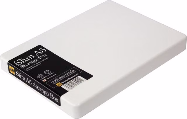 WestonBoxes A5 Slim Plastic Document Boxes with Lids, White (Pack of 5) – 1