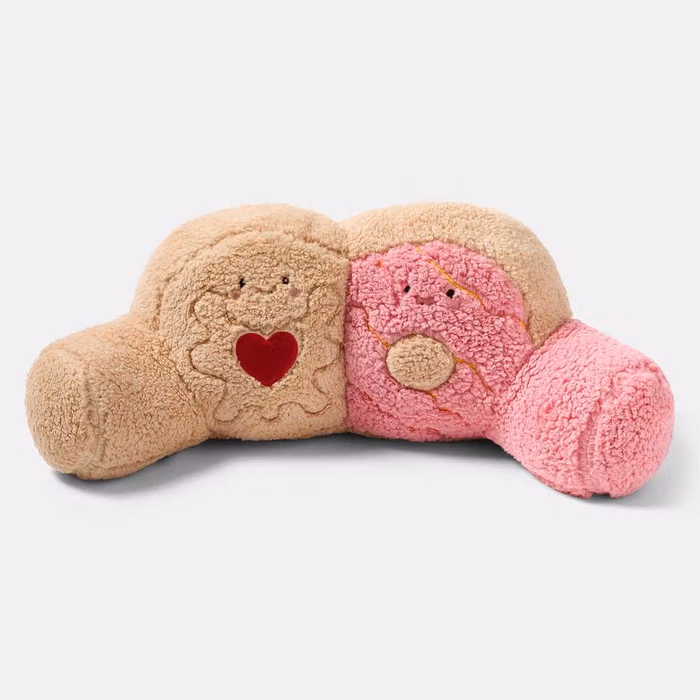 OHS Kids Biscuit Duo Cuddle Cushion Pink Contoured Character Backrest Reading Pillow – 2