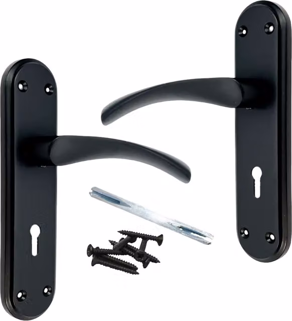 Betley Butterfly Matt Black Plate Door Handles