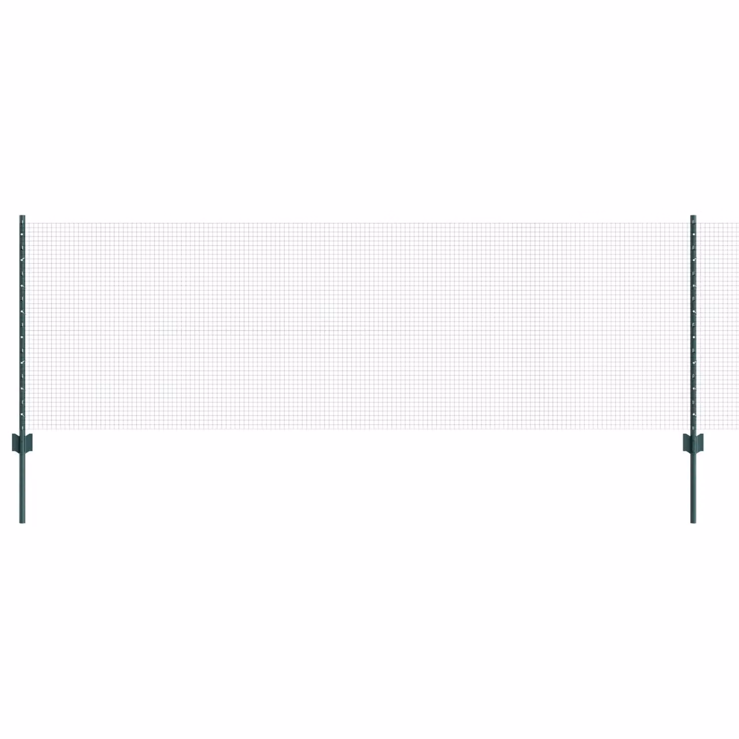 Berkfield Home Green PVC-Coated Steel Welded Wire Fence with 11 U-Profile Posts, W: 25 m, H: 0.8 m – 2