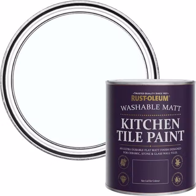 Rust-Oleum Kitchen Tile Paint in Matt Finish, Icecap Blue, 750ml