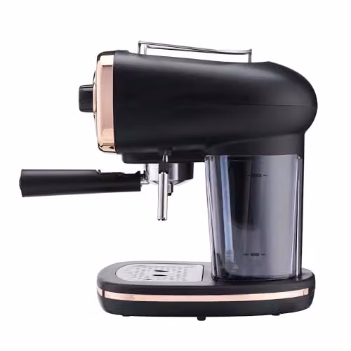 Cooks Professional 15-Bar Retro Espresso Coffee Machine with Steam Wand and 1.2L Removable Water Tank in Black and Copper – 6