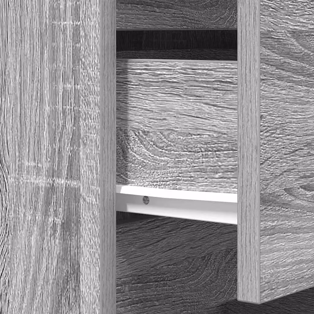 Berkfield Home Set of 2 Grey Sonoma Bedside Cabinets with 3 Drawers, W/D/H: 39 x 35 x 65 cm – 3