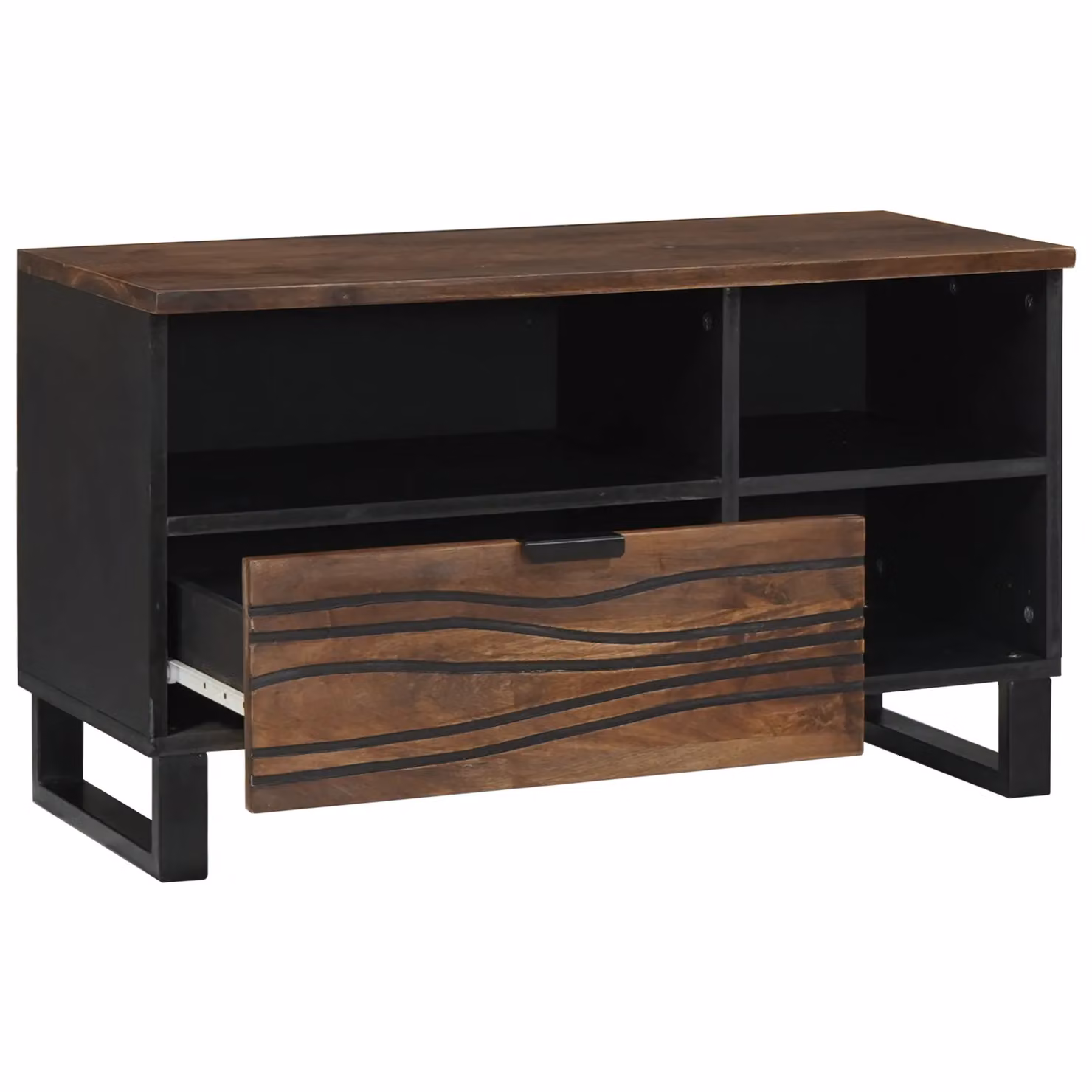 Berkfield Home Modern TV Cabinet in Walnut Brown, W/D/H: 80 x 33.5 x 46 cm – 2