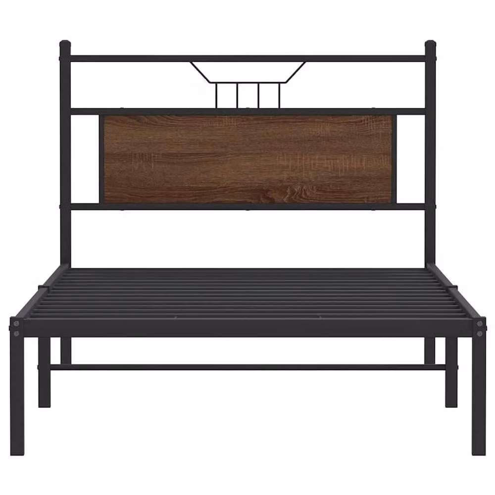 Berkfield Home Decorative Bed Frame in Brown Oak with Drawers, W/D/H: 107 x 203 x 91.5 cm – 3