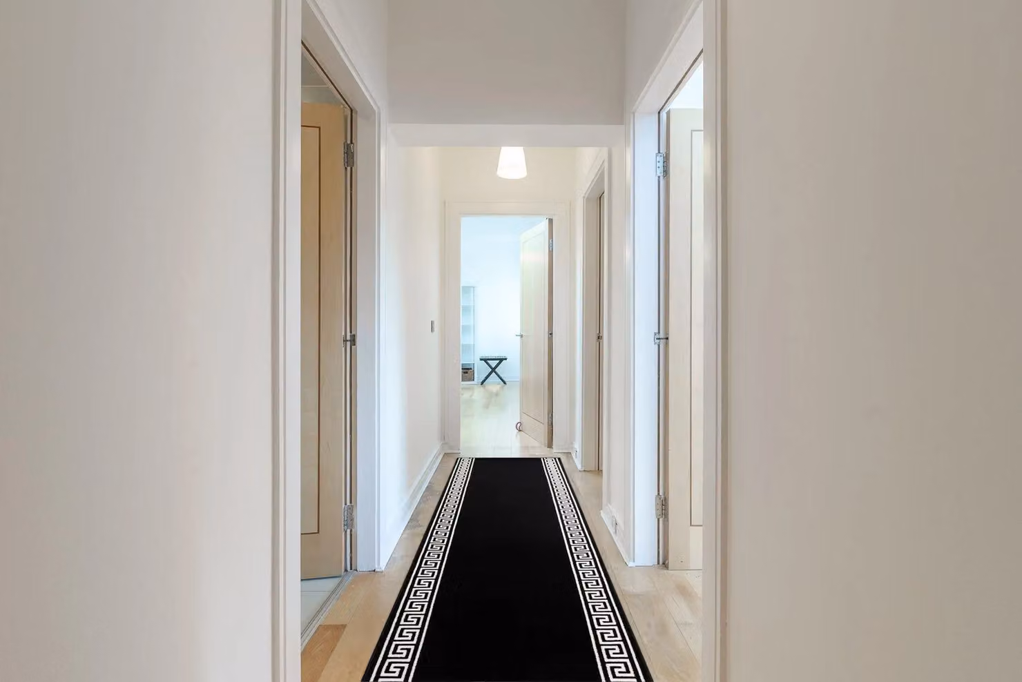 RugsX Bcf Morad Black Polypropylene Runner, W: 100 cm, L: 440 cm – 3