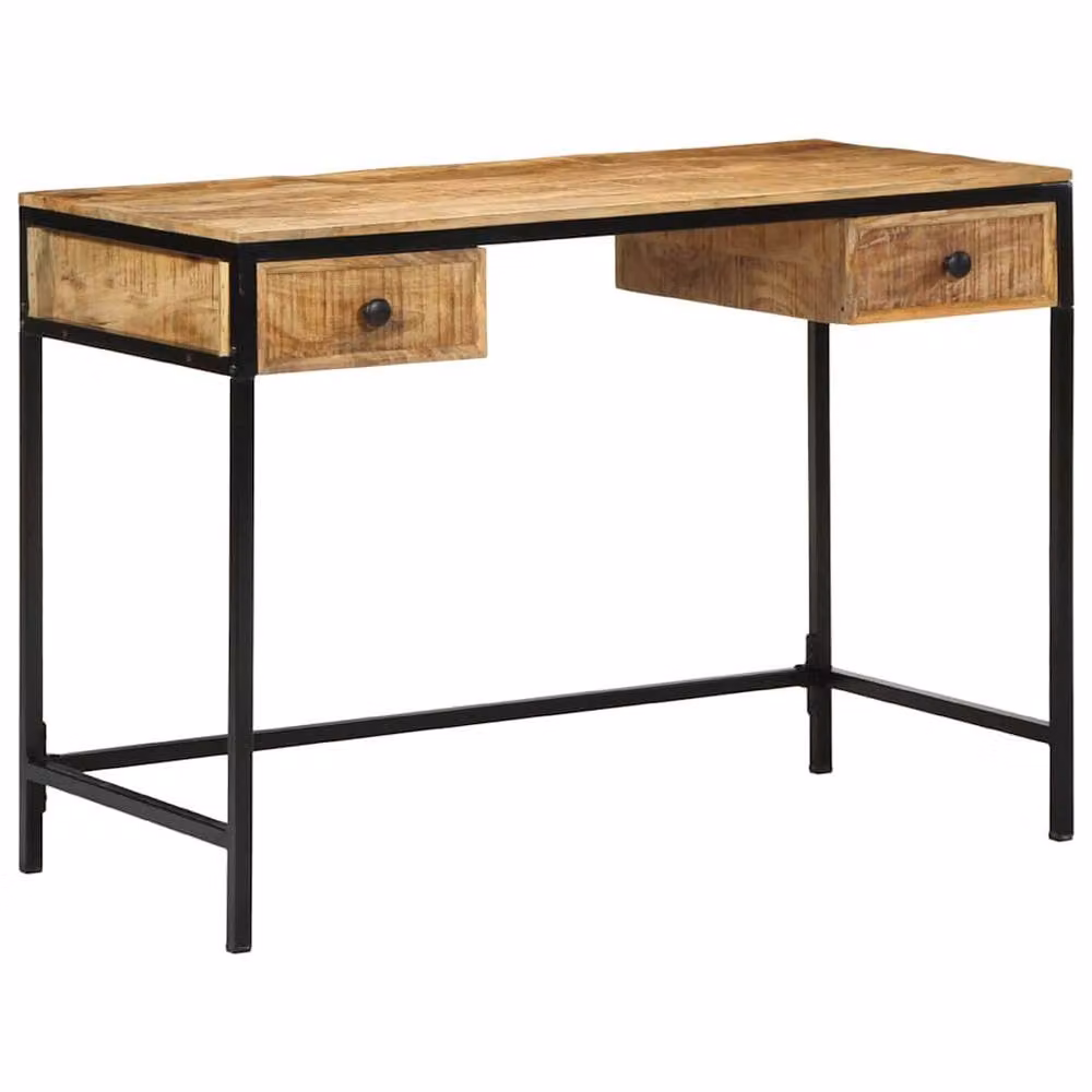 Berkfield Home Industrial Writing Desk in Brown Solid Mango Wood W/D/H: 105 x 50 x 75 cm – 2