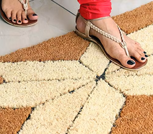 Coco&Coir Indian Star Natural Coir Door Mat with Rubber Backing, W/D/H: 75 x 45 x 1.5 cm – 4