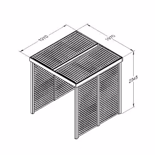 Forest Garden Brown Wooden Modular Pergola with 3 Side Panels, W/D/H: 197 x 197 x 204.5 cm – 3