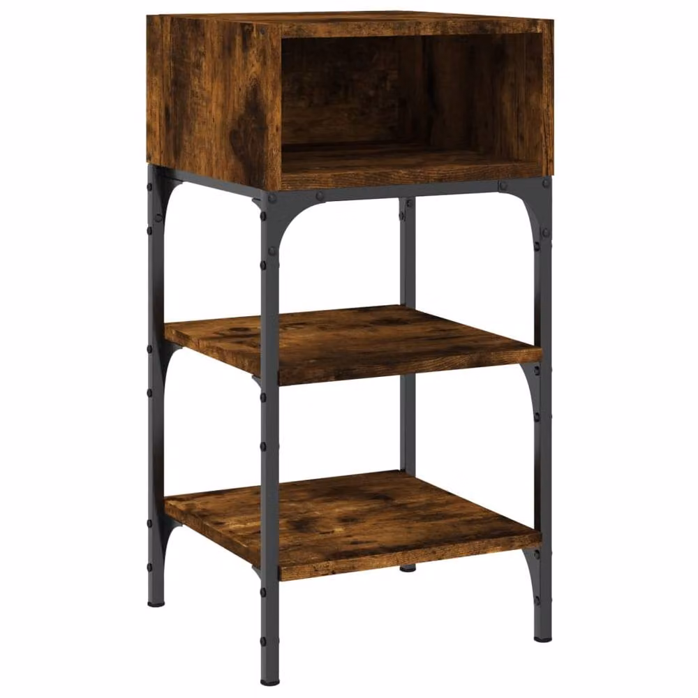 Berkfield Home Elegant Bedside Tables, 2 Piece Set in Smoked Oak Brown, W/D/H: 35 x 34.5 x 70 cm – 4