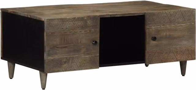 Berkfield Home Light Grey Mango Wood Coffee Table W/D/H: 100 x 54 x 40 cm – 1