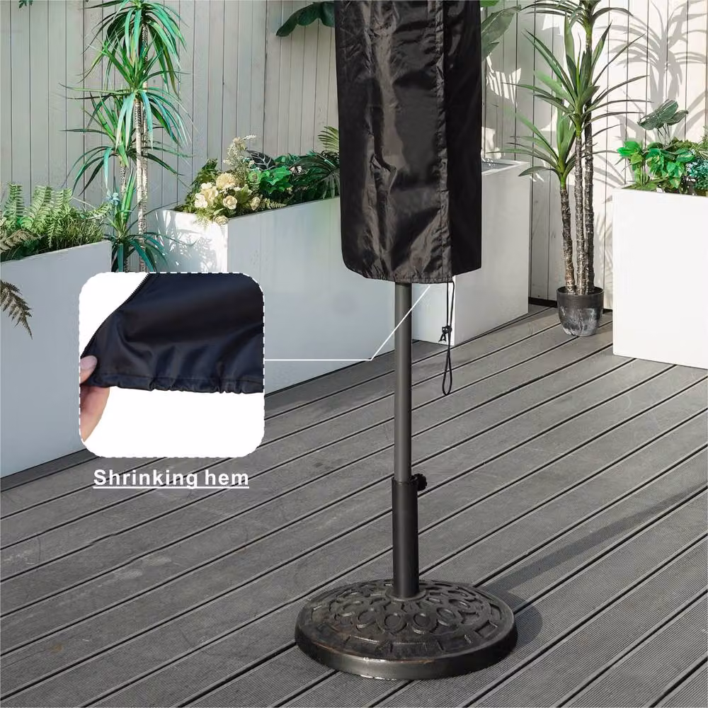 Direct Wicker All-Weather Nylon Parasol Umbrella Cover in Black – 5