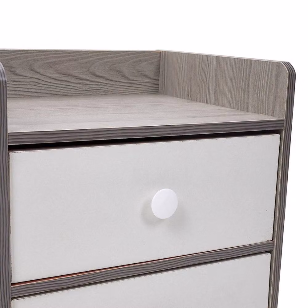 FORGEVIO Grey 2 Drawer Modern Bedroom Bedside Cabinet – 2