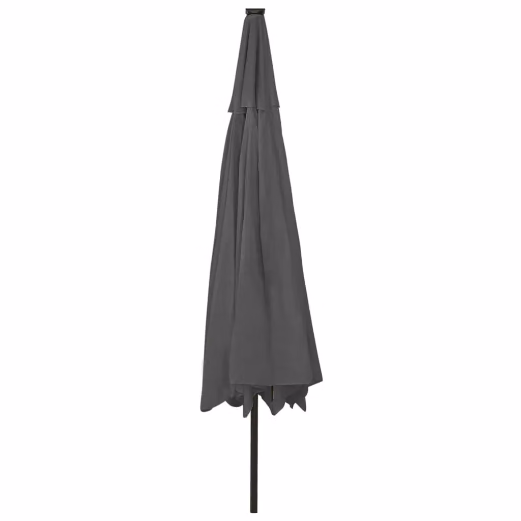 Berkfield Home Outdoor Parasol with LED Lights and Metal Pole, Anthracite Black, 400 cm – 3