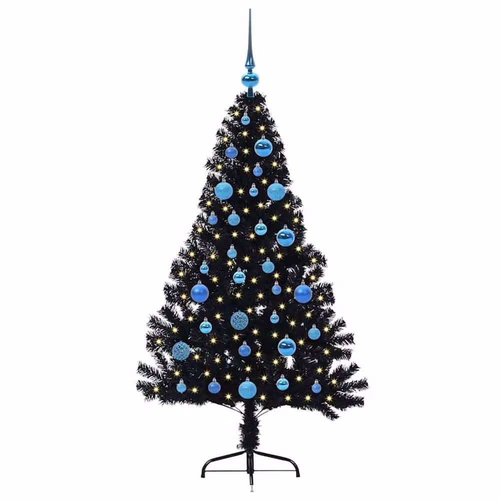 Berkfield Home Artificial Pre-lit Christmas Tree, Black, Height: 150 cm – 3
