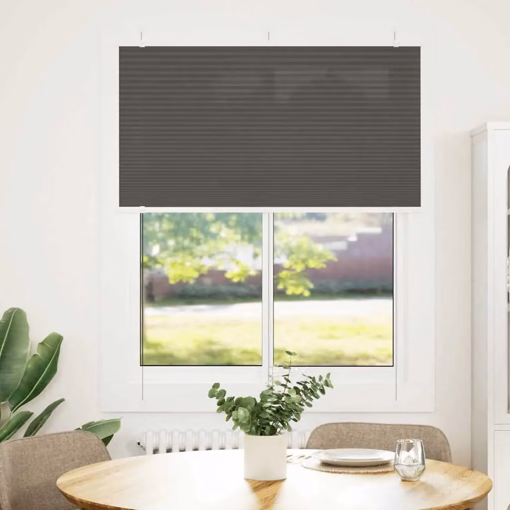 Berkfield Home Single Pleat Black Polyester Semi-Transparent Blind, W: 110 cm x H: 150 cm – 2