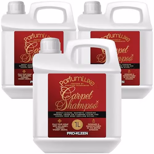 Pro-Kleen Parfum Luxe Carpet Shampoo 3 x 1L with Amber, Flowery and Woody Fragrance – 1