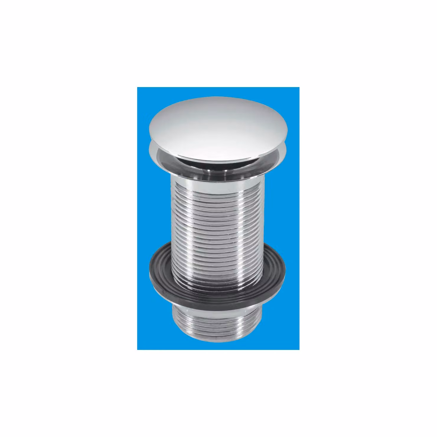 McAlpine No Slot Free Flow Basin Waste with Mushroom Top 1.25 inch 60mm Flange in Grey and Silver – 2