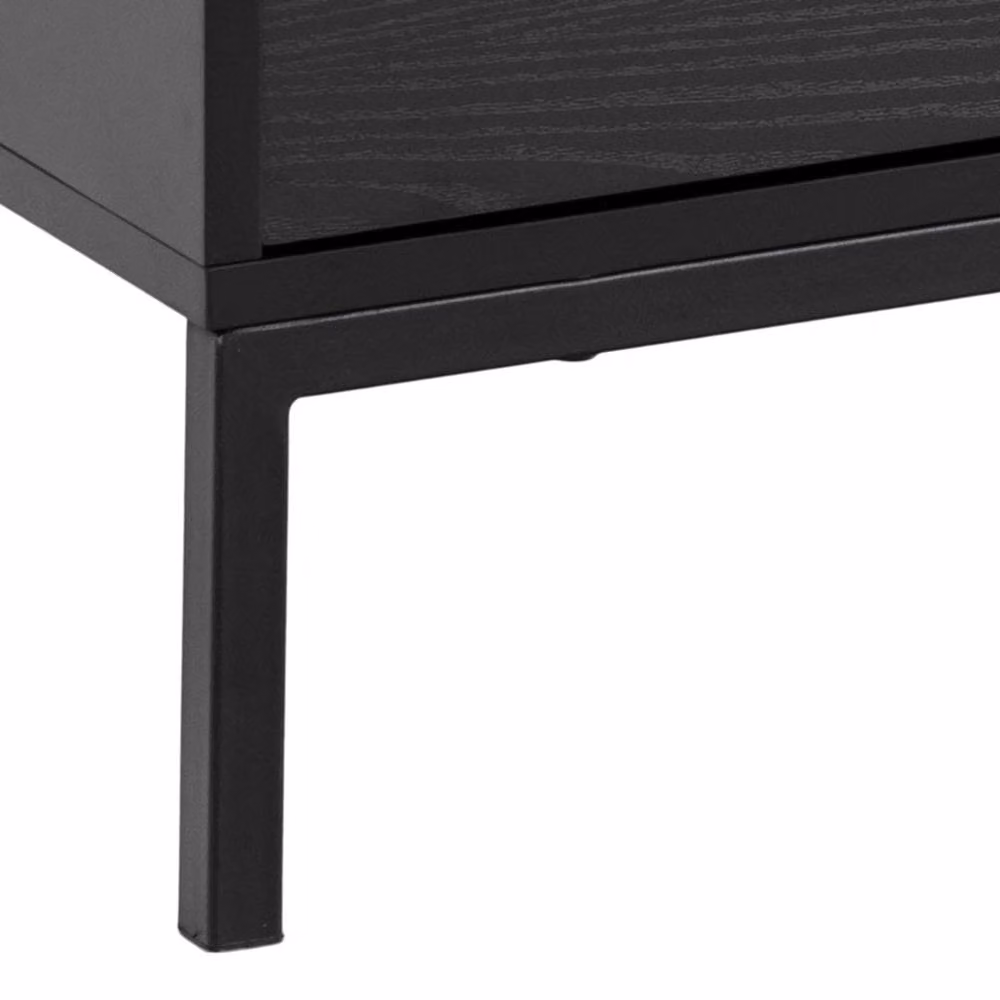Wyld Haus El Paso Black Wooden TV Unit with 2 Doors, 1 Drawer and Metal Base, W/D/H: 140.0 x 40.0 x 45.0 cm – 5
