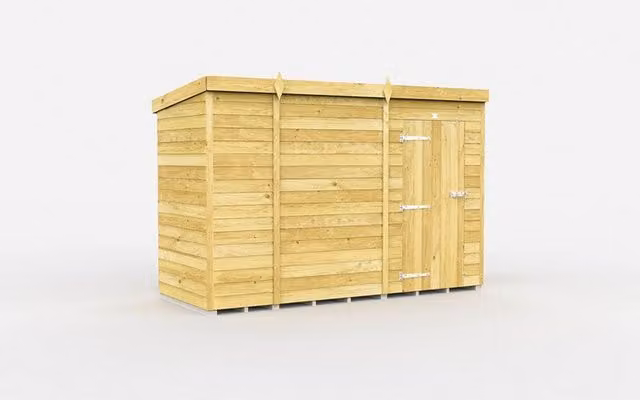 Buttercup Farm Brown Pent Shed with Single Door and No Window, L302 x W118 x H201 cm – 1