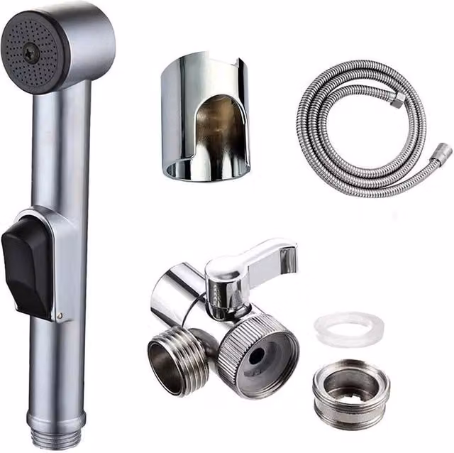 FLAVORA Hygienic Toilet Shower Head Bidet in Silver