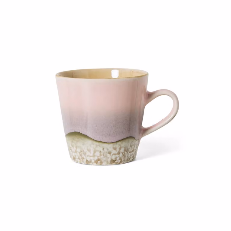 HKLIVING Muse Americano Mug in Pink and Multicolour Stoneware
