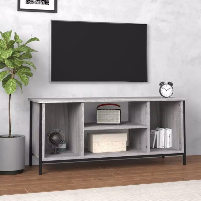 Berkfield Home Grey Sonoma TV Cabinet in Engineered Wood, W/D/H: 102 x 35 x 45 cm