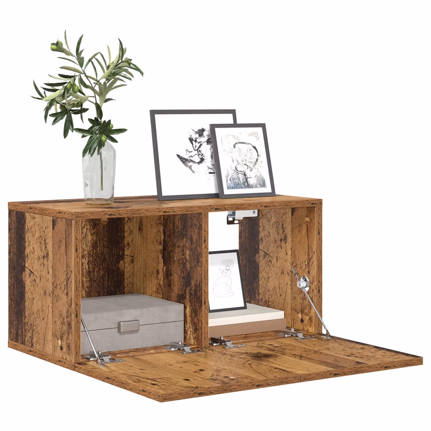 Berkfield Home Rustic Reclaimed Solid Wood TV Cabinet Set in Brown and Multicolour – 2
