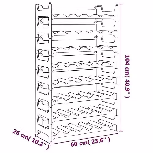 vidaXL Stackable Wine Rack for 48 Bottles in Anthracite Black Plastic – 3