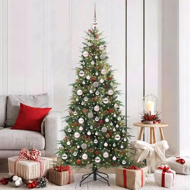 Berkfield Home Artificial Hinged Christmas Tree in Green, Height: 180 cm – 1