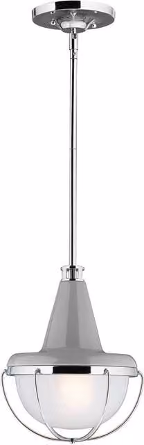 Elstead Modern Grey Dome Glass Mini Pendant Ceiling Light with E27 Socket