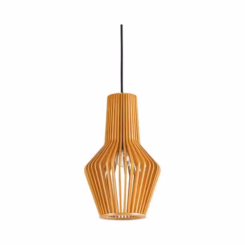 Netlighting Citrus 1 Modern Wood Ceiling Pendant Light in Brown with E27 Socket – 1