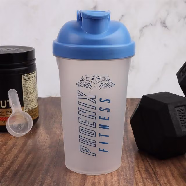 Phoenix Fitness Leakproof Flip Protein Shaker, Blue, 500 ml