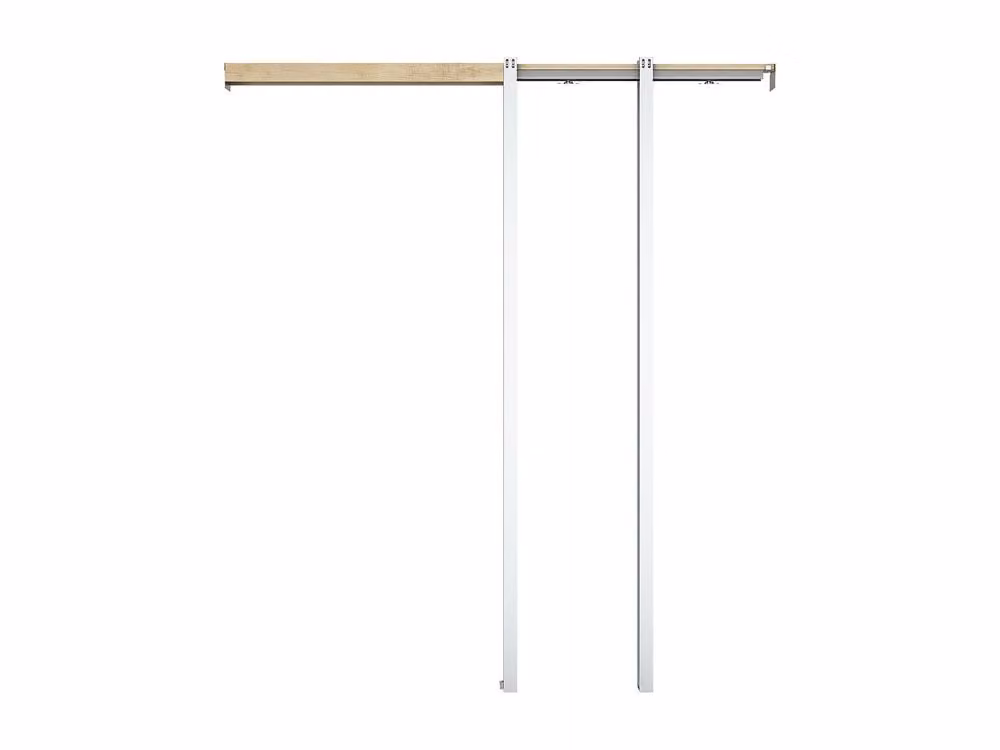 Vente-unique Modern Black Sliding Pocket Door System with Smoked Tempered Glass and Aluminium Frame – 3