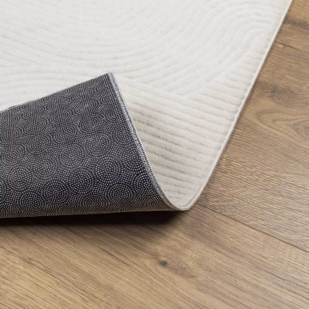 Berkfield Home IZA Short Pile Scandinavian Style Geometric Rug in Beige and White, W: 140 cm, L: 200 cm – 2