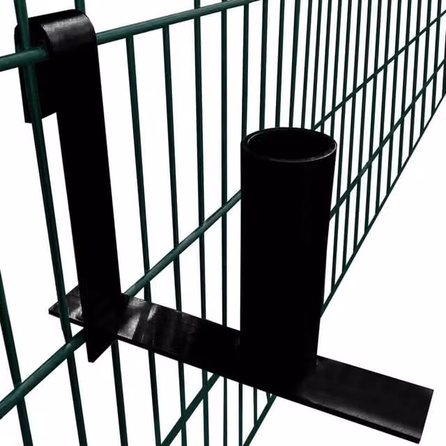 Berkfield Home Practical U-Profile Privacy Fence Strip Dispenser, 3 Piece Steel Set, Black